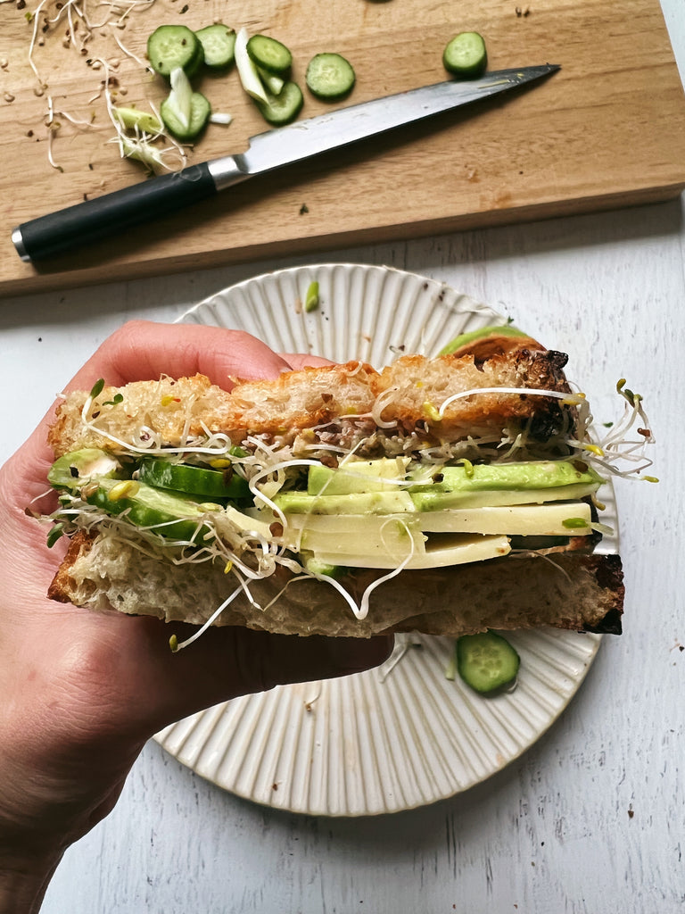 Veggie Sandwich with Sriracha Lemon Mayo