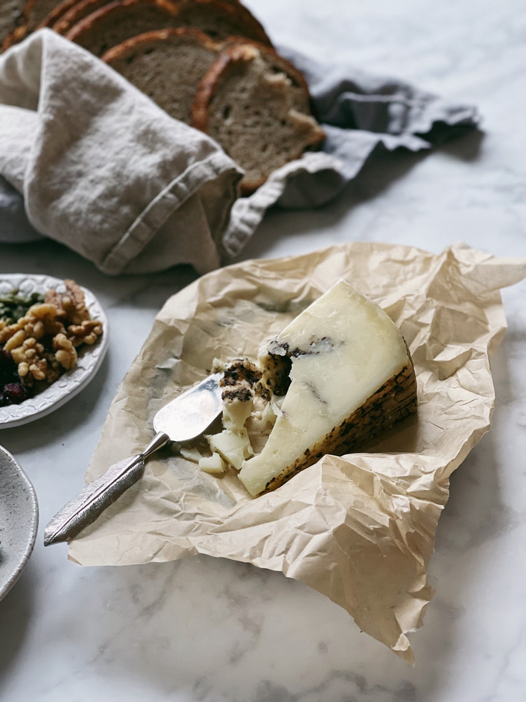 Whole wheat sourdough paired with Moliterno al Tartufo