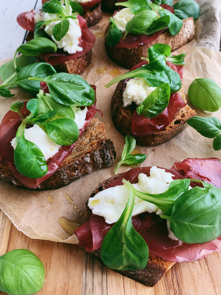 Bresaola and Fresh Mozzarella Tartine