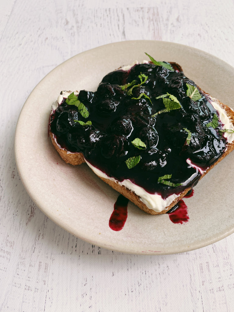 Cream Cheese & Blueberry Preserve on Toast