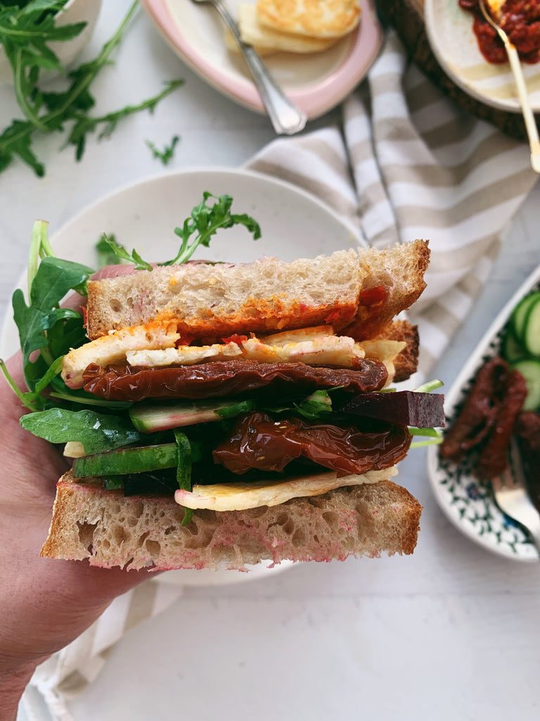 Grilled Halloumi & Veggie Sandwich